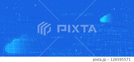 Cloud concept technology background and network security 126595571