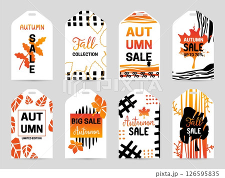 Autumn sale tags. Discount banners design for...のイラスト素材 [126595835] - PIXTA