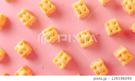 Tofu cube from soy fermented healthy food seamless pattern 126596049