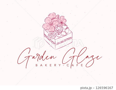 Bakery cafe golden glaze label design 126596167