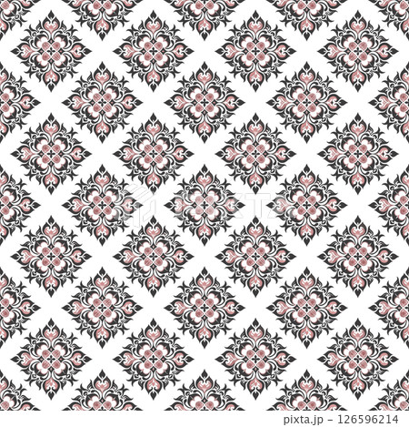 seamless pattern with red and gold stars 126596214