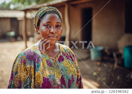 アフリカの田舎の女性 126596562