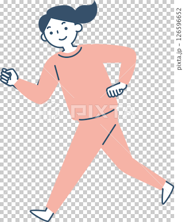 A smiling woman exercising energetically A smiling woman exercising energetically 126596652