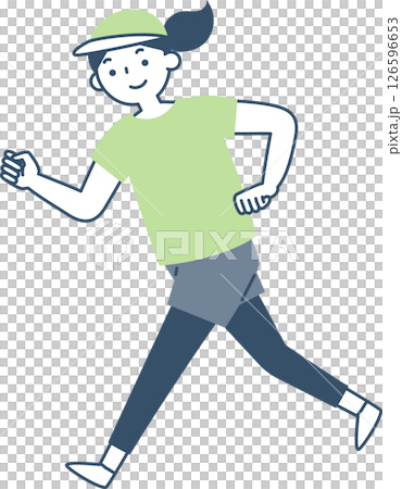 A smiling woman exercising energetically A smiling woman exercising energetically 126596653