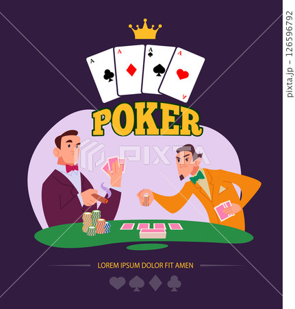 Poker players. casino poster template with gambling players Poker players. casino poster template with gambling players 126596792