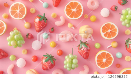Sugar jelly candy fruit sweet snack for kids pattern Sugar jelly candy fruit sweet snack for kids pattern 126596835