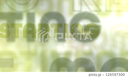 ポジティブな英単語が大小さまざまに重なった色セロハンのようなポップな背景 - モスグリーン 126597300