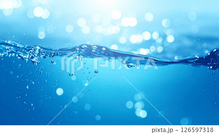 キラキラした青い水面の背景 キラキラした青い水面の背景 126597318