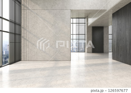 Modern style empty conceptual reception interior room 3d illustration 126597677
