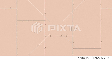 Orange brown plasterboard sheets with screw holes and noise texture as seamless bg 126597763