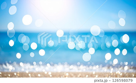 キラキラと輝く水色の背景素材 126598079