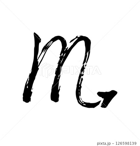 Scorpio Zodiac Sign. Hand-Drawn Ink Calligraphy in Black and White Style on White Background, Astrology and Horoscope Symbol Scorpio Zodiac Sign. Hand-Drawn Ink Calligraphy in Black and White Style on White Background, Astrology and Horoscope Symbol 126598139