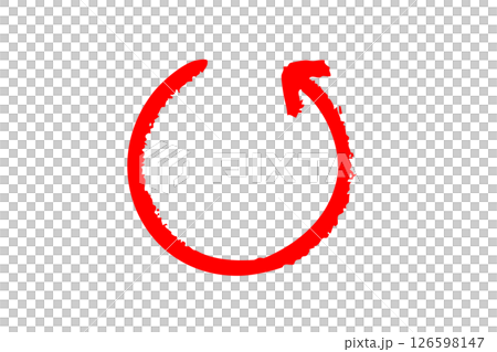 Hand-drawn rotating arrow simple icon brush red vector Hand-drawn rotating arrow simple icon brush red vector 126598147