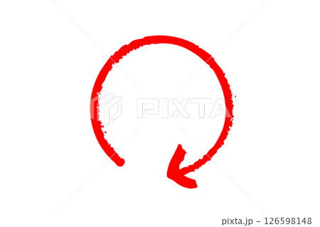 手書きの回転する矢印のシンプルアイコン 筆 赤 ベクター 手書きの回転する矢印のシンプルアイコン 筆 赤 ベクター 126598148