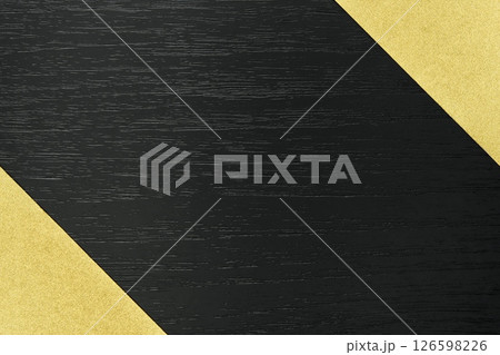 黒塗りの板と金色の和紙の背景素材 126598226