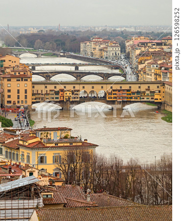 Aerial Ponte Vecchio Florence Aerial Ponte Vecchio Florence 126598252