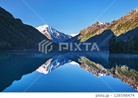 Mountain lake with reflection 126598474