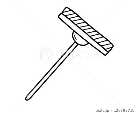 Mop for cleaning window, hand drawn illustration. Vector line art sketch. Mop for cleaning window, hand drawn illustration. Vector line art sketch. 126598710