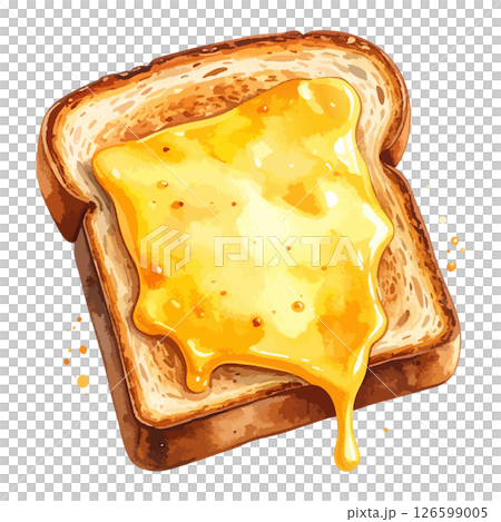 チーズトーストの水彩風イラスト 生成AI チーズトーストの水彩風イラスト 生成AI 126599005