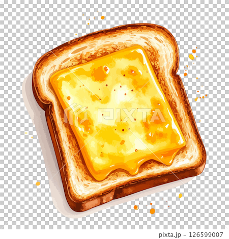 チーズトーストの水彩風イラスト 生成AI チーズトーストの水彩風イラスト 生成AI 126599007