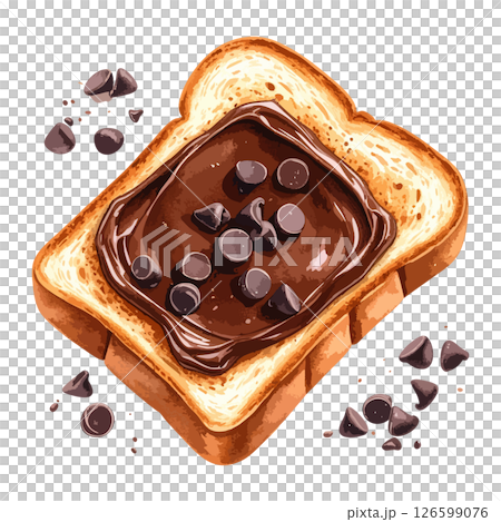 巧克力奶油吐司水彩插圖 - AI 生成 巧克力奶油吐司水彩插圖 - AI 生成 126599076