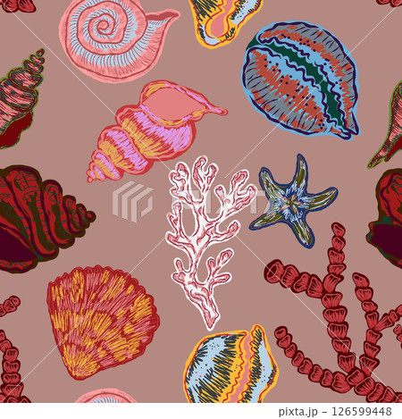 seamless pattern with marine life seamless pattern with marine life 126599448