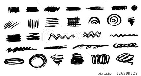 インク跡のフレームや線ーあしらいなどにも使えるベクターアイコンセット 126599528