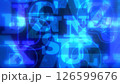 サイバー風のアルファベットが並んだ背景 - ブルー 126599676