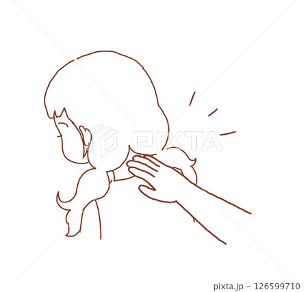 首筋に塗る_線画 126599710