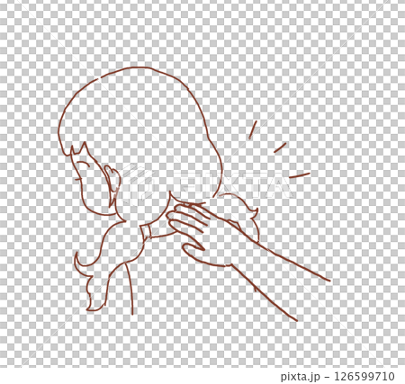 首筋に塗る_線画 126599710