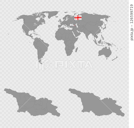 Georgia Map Set with World Location. Georgia Map Set with World Location. 126599719