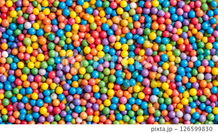 カラフルなチョコの粒の背景 カラフルなチョコの粒の背景 126599830