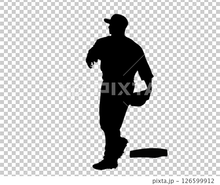 Silhouette of a baseball player throwing a ball Silhouette of a baseball player throwing a ball 126599912