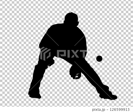 等待地滾球的棒球防守場景 126599913