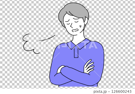 腕を組んでため息をついている若い男性 腕を組んでため息をついている若い男性 126600243