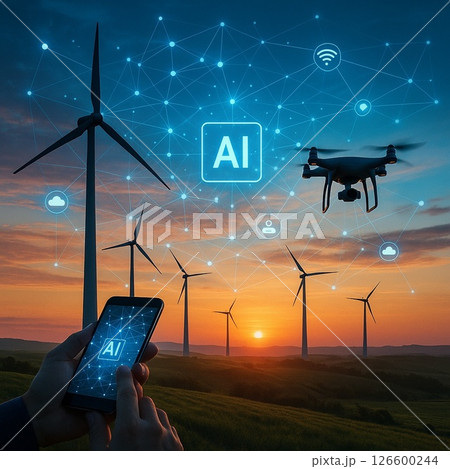 AI風力発電監視で加速する再エネスマートグリッド AI風力発電監視で加速する再エネスマートグリッド 126600244