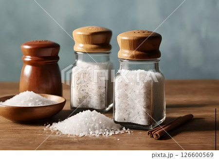 Elegant Wooden & Glass Salt Shakers 126600569