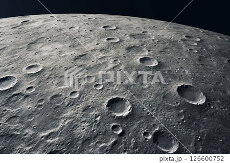 Moon surface with Lunar craters. Ai Generative 126600752