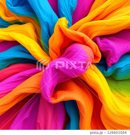 abstract background of colorful silk fabric 126601084