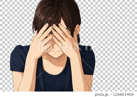 Woman covering her face in sadness 126601409