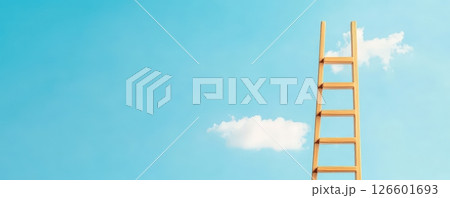 Ladder Extending into a Clear Sky Representing Growth and Opportunity 126601693