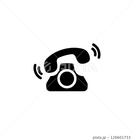 Old Telephone Ringing, Phone Call Solid Flat Vector Icon Isolated on White Background 126601733