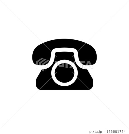 Retro Telephone Silhouette, Old Phone Solid Flat Vector Icon Isolated on White Background 126601734
