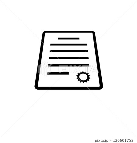 Certification Diploma, Qualification Certificate Solid Flat Vector Icon Isolated on White Background Certification Diploma, Qualification Certificate Solid Flat Vector Icon Isolated on White Background 126601752