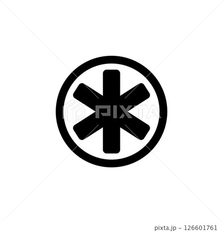Star of Life, Medical Emergency Clinic Solid Flat Vector Icon Isolated on White Background 126601761