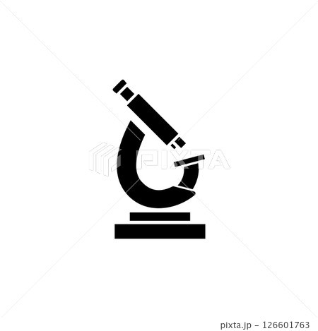 Laboratory Microscope, Research Tool Solid Flat Vector Icon Isolated on White Background 126601763