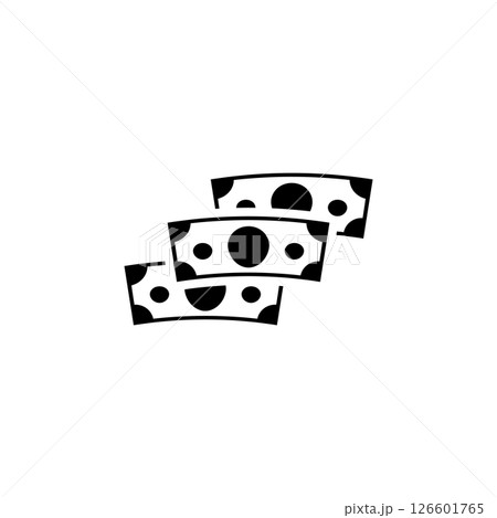 Dollar Pack, Stack Money Cash, Finance Solid Flat Vector Icon Isolated on White Background 126601765