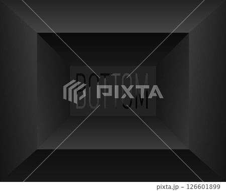 Dark 3D tunnel perspective with the word BOTTOM in the distance. Conceptual abstract design representing depression, decline, isolation, or mental pressure Dark 3D tunnel perspective with the word BOTTOM in the distance. Conceptual abstract design representing depression, decline, isolation, or mental pressure 126601899