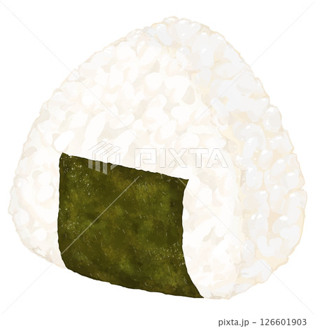 リアルな海苔付きおにぎりのイラスト リアルな海苔付きおにぎりのイラスト 126601903