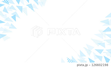 水色のドットとストライプ柄の三角形の斜めフレーム 126602198